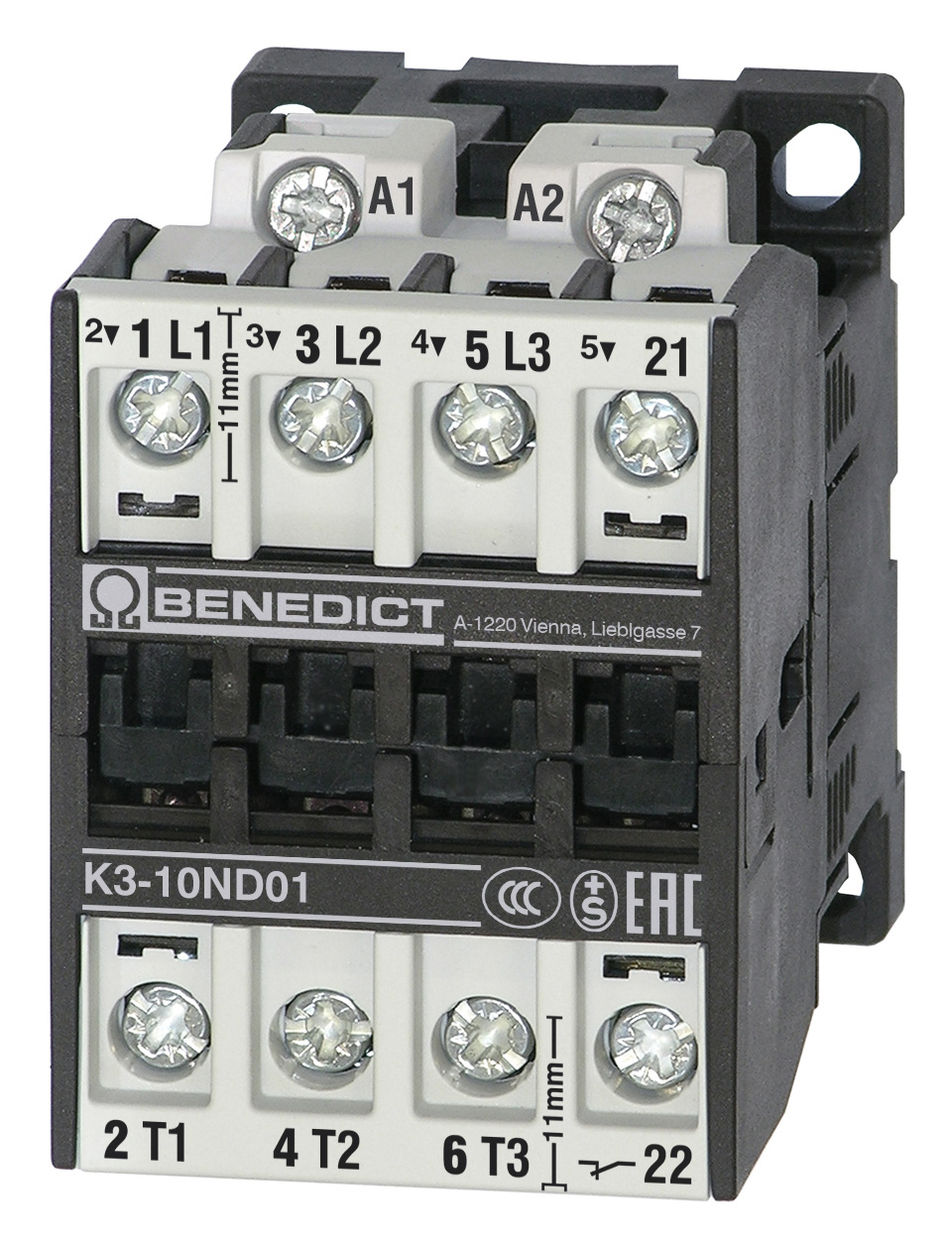 Контактор 4кВт 3~400В (10А AC3), 3П, 24В AC K3-10ND01 24 Benedict